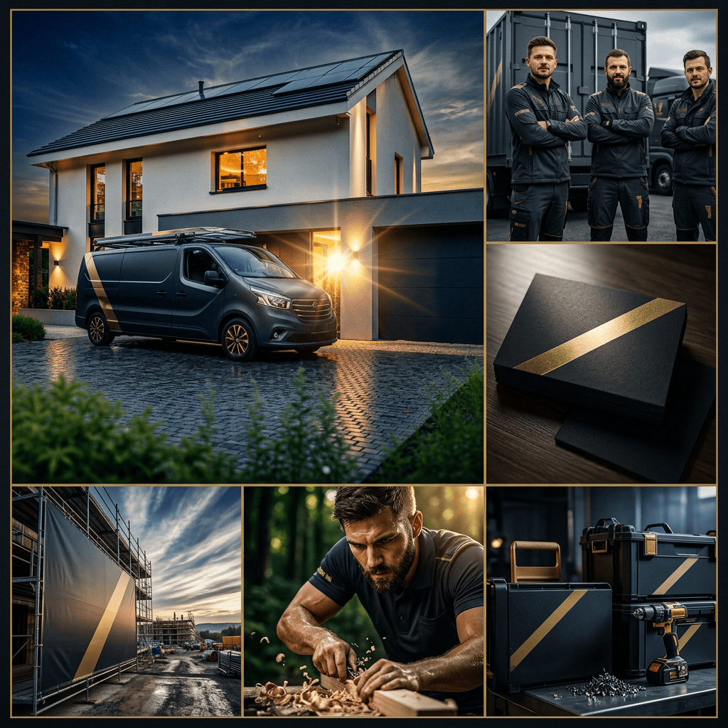 Nachher-Collage mit einheitlicher KI-generierter Markenbildwelt
