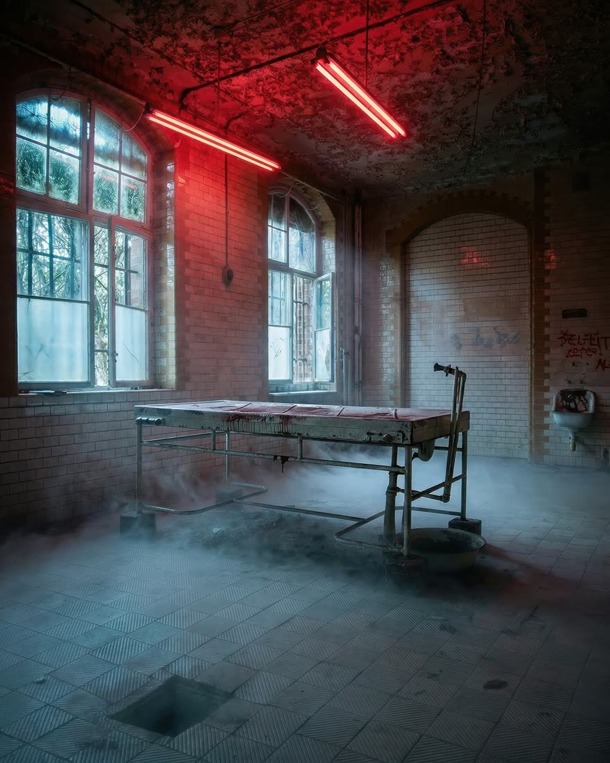 Original: verlassener Saal in Beelitz