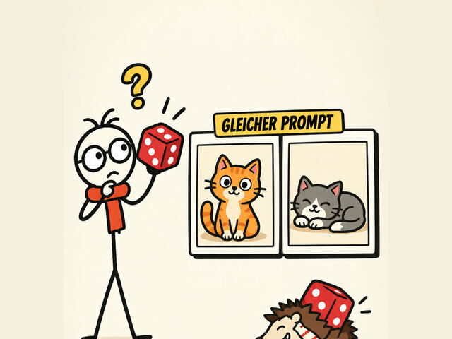 Szene aus dem Erklärvideo „Gleicher Prompt, anderes Bild: Was ist der Seed?“