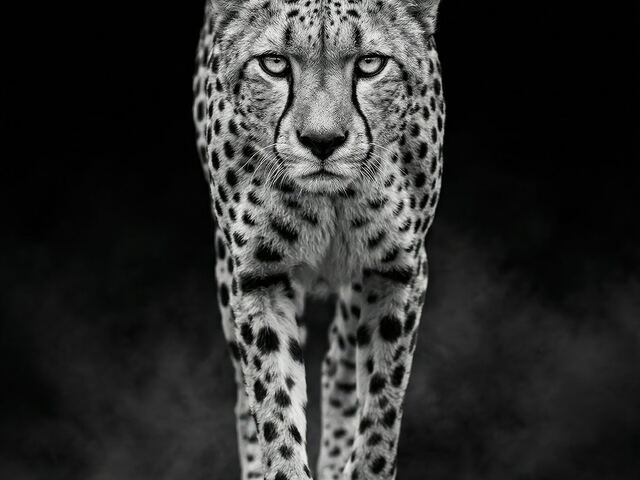 Ein Gepard wie aus dem Fotostudio, aber komplett von der KI.