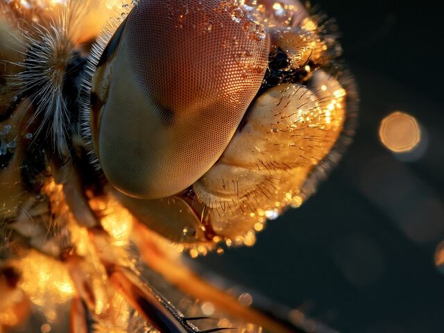 Das Auge einer Libelle, ganz nah.